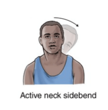 active neck sidebend exercise for neck strain rehabilitation