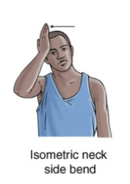 isometric neck side bend exercise for neck strain rehabilitation